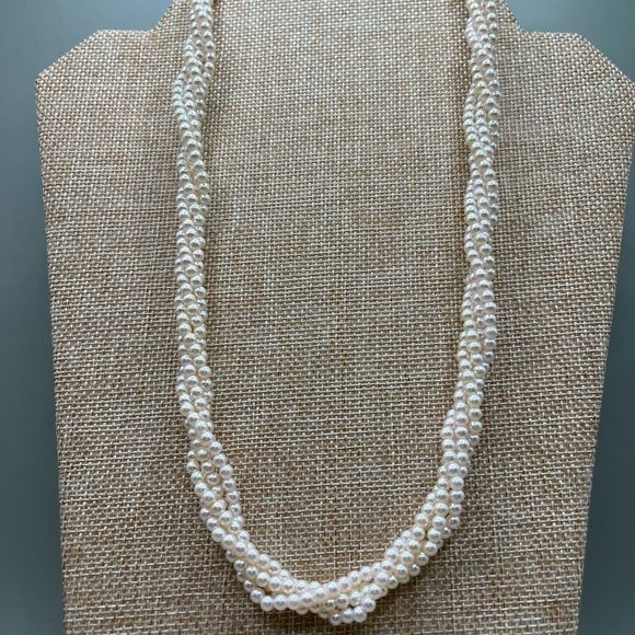 Napier Pearl Necklace Twisted 4 Strands 24” Bridal Vintage Napier - Picture 4 of 6